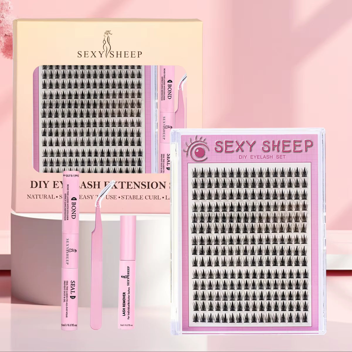 DIY Eyelashes Clusters Natural Eyelash Extension Segmented Lashes Bundles Manga Eye with Lash Tools