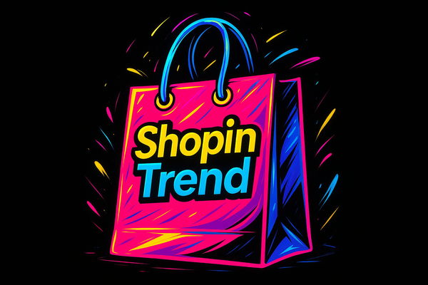 hasme una bolsa con un color muy llamativo y que diga ShopiinTrend que sea animada con un fondo negro